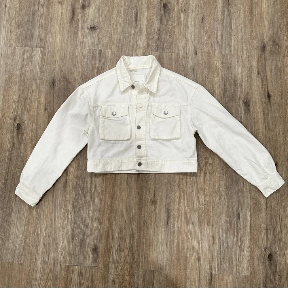 Avec Les Filles Cream Denim Jacket - Picture 1 of 7